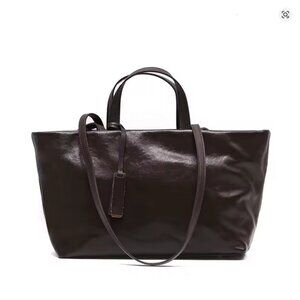 Premium genuine cowhide leather tote bag